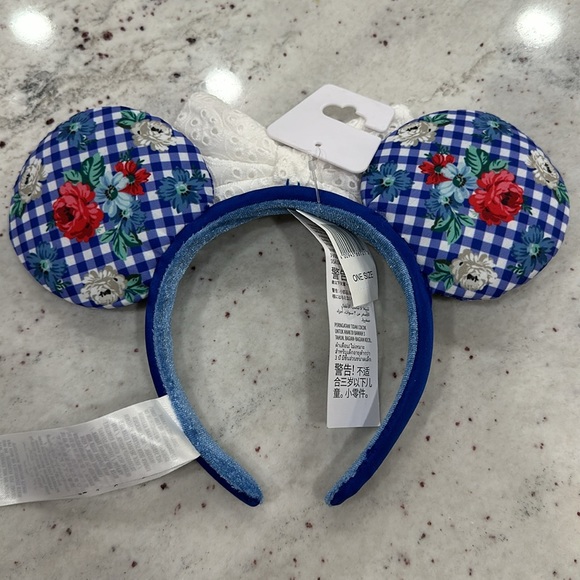 Epcot Gingham Floral Mickey Ears. Authentic, new with tags. - Picture 3 of 3